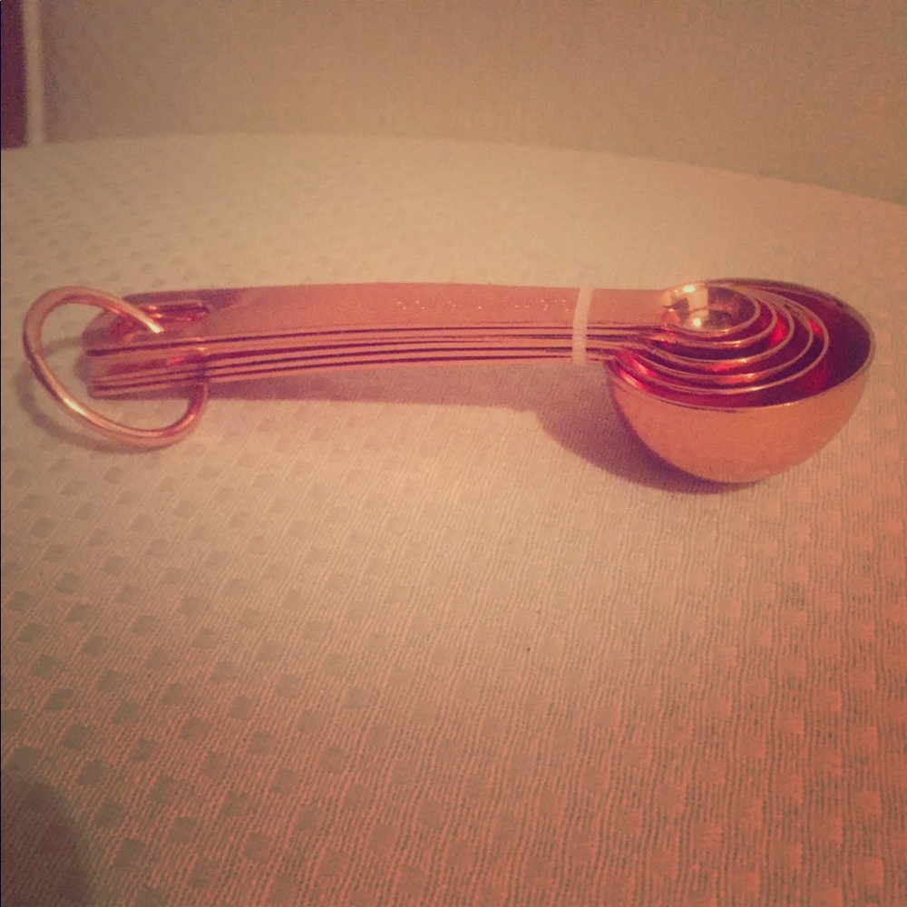 Copper Measuring spoons, a nesting set of 6